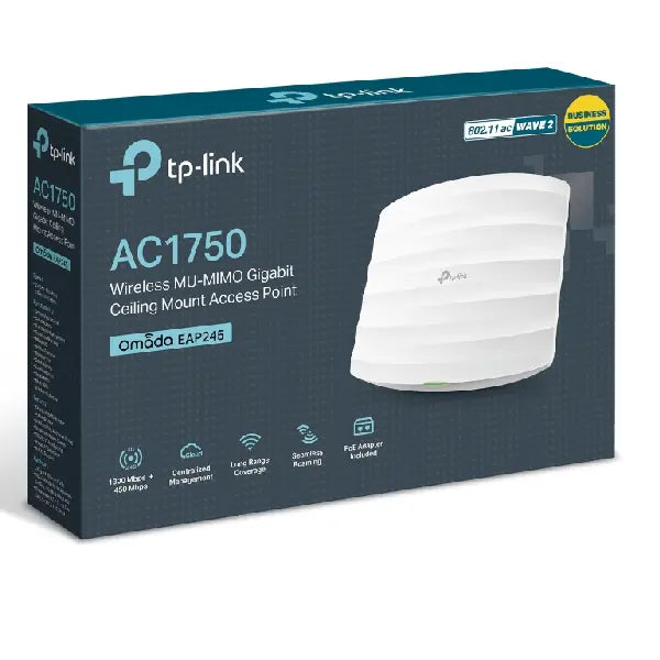 TP-Link Omada EAP245 AC1750 MU-MIMO Gigabit Ceiling Mount Wireless Access Point