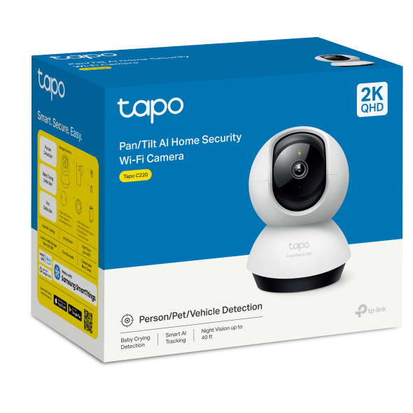 TP-Link Tapo C220 2K QHD 4MP Pan & Tilt AI Wi-Fi Security Camera