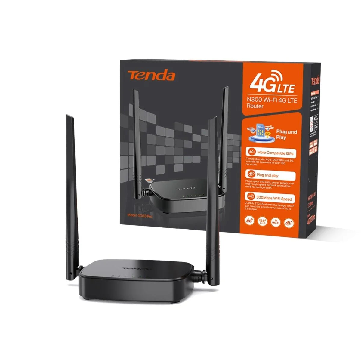 Tenda 4G03 Pro 4G LTE WiFi 6 Router