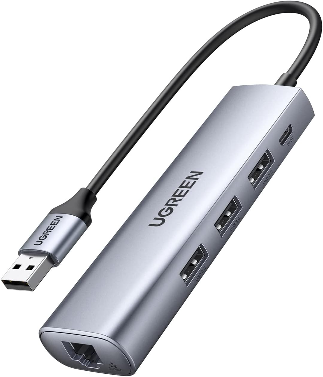UGREEN USB-C to 3× USB 3.0 Hub + RJ45 Gigabit Ethernet Adapter