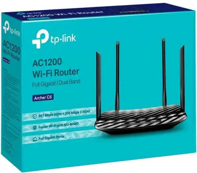 TP-Link Archer C6 AC1200 Dual Band Mesh Wi-Fi Gigabit Router