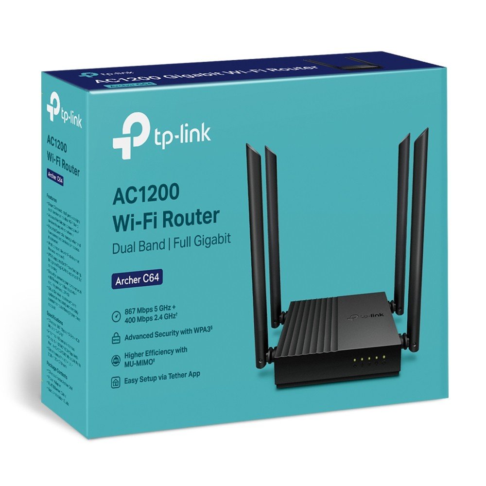 TP-Link Archer C64 AC1200 Dual Band Mesh Gigabit Wi-Fi Router