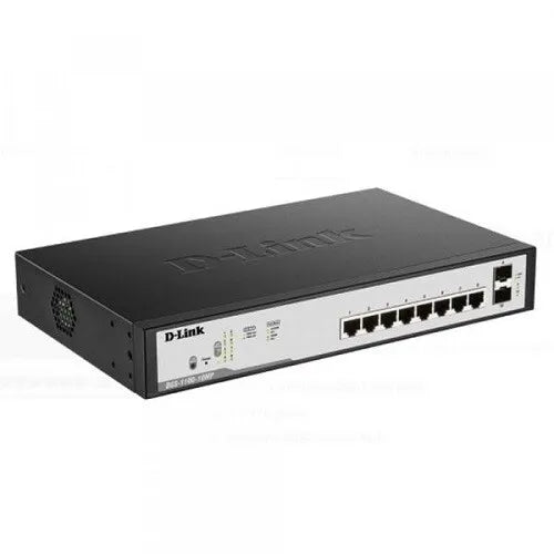 D-Link 8 Port PoE Gigabit Smart Managed Switch (DGS-F1100-10PS-E/B)