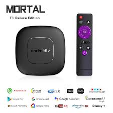Mortal T1 Mini 4K Streaming Device – Android Smart TV Box, Dual WiFi, Voice Remote, Ultra HD Media Player