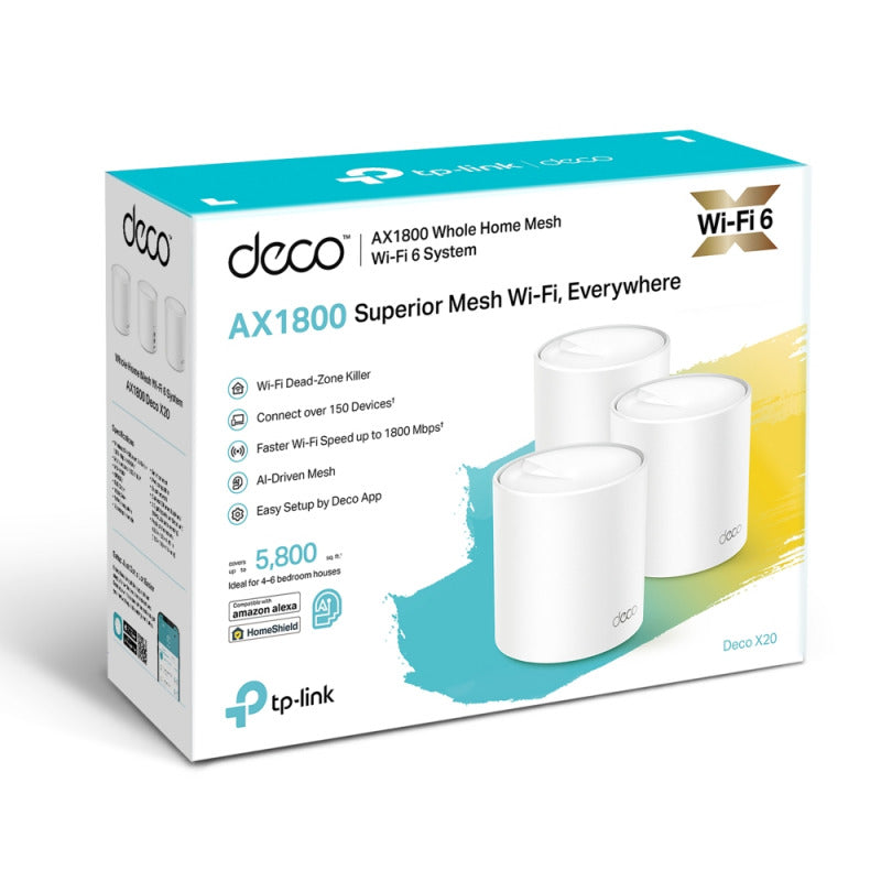 TP-Link Deco X20 AX1800 Whole Home Mesh Wi-Fi 6 System (3-Pack)