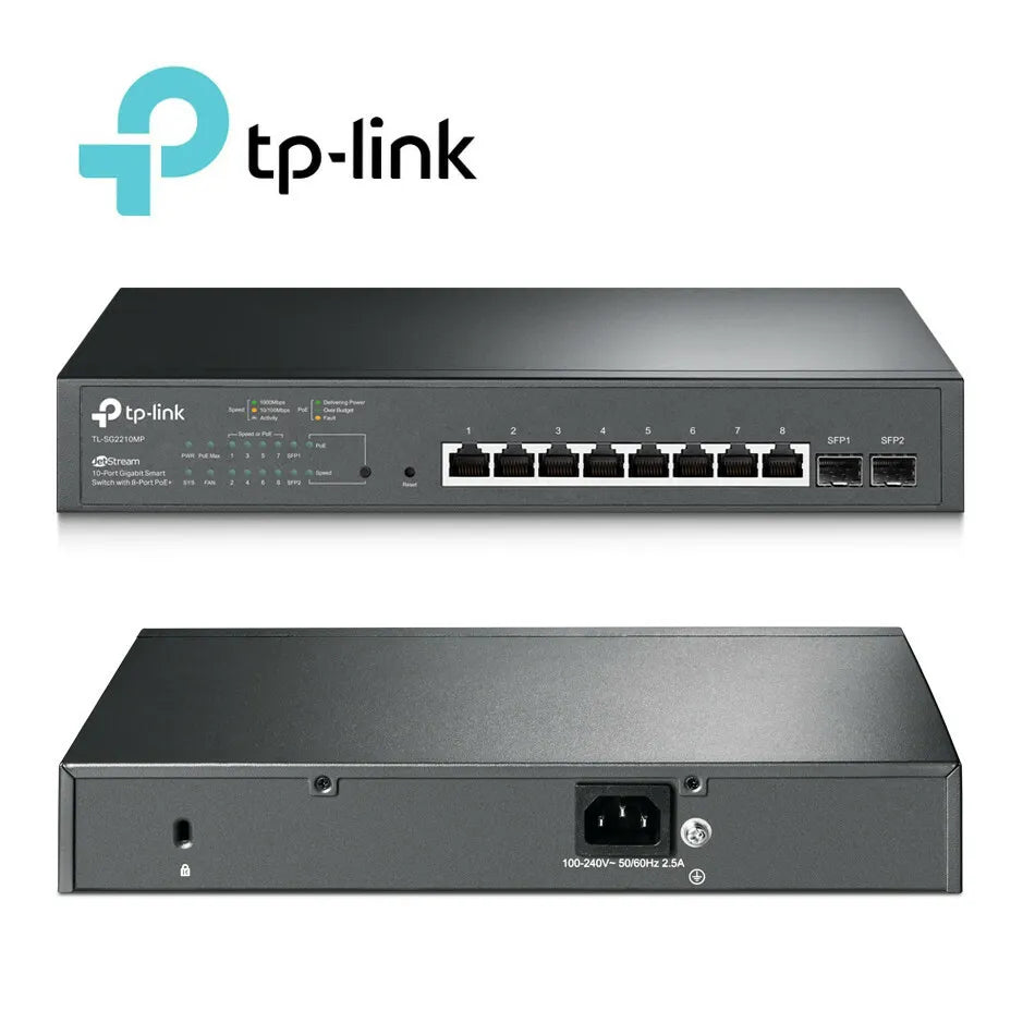 TP-Link JetStream 10-port Gigabit Smart Switch with 8-port PoE+