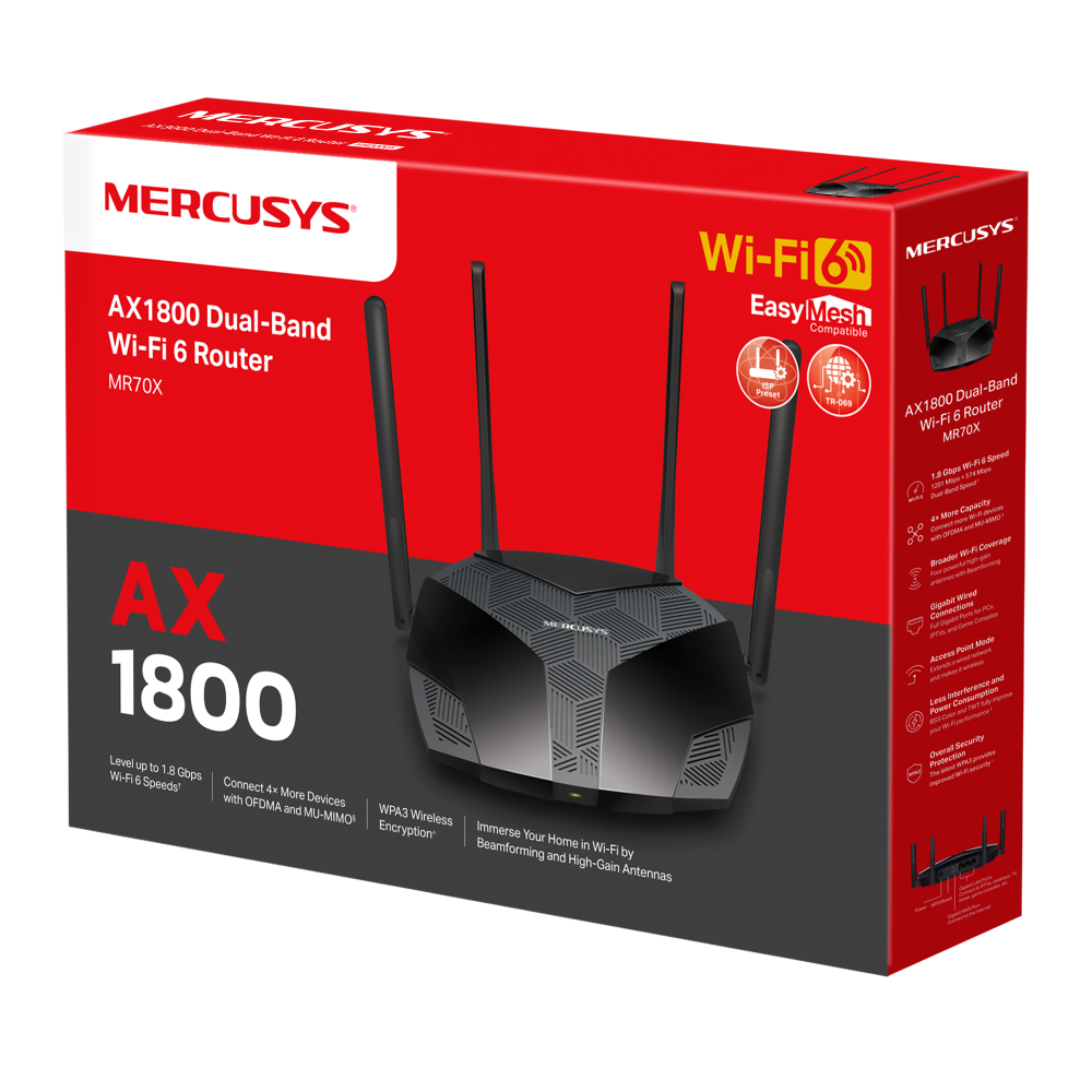 Mercusys MR70X Powerful Wi-Fi 6 Dual-Band Gigabit Router