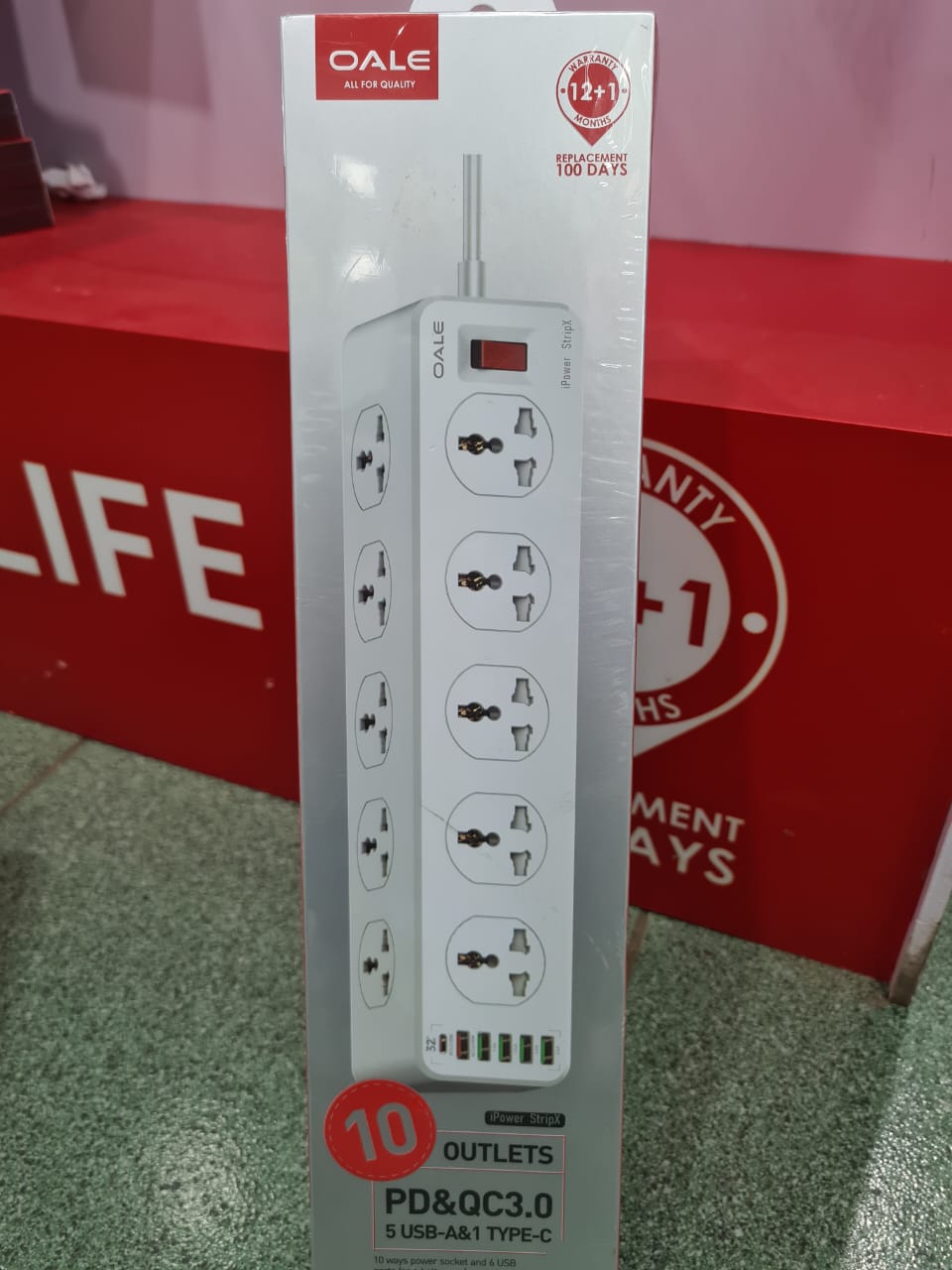 OALE Ipower StripX Extension with 10 Outlets and 6 USB Ports