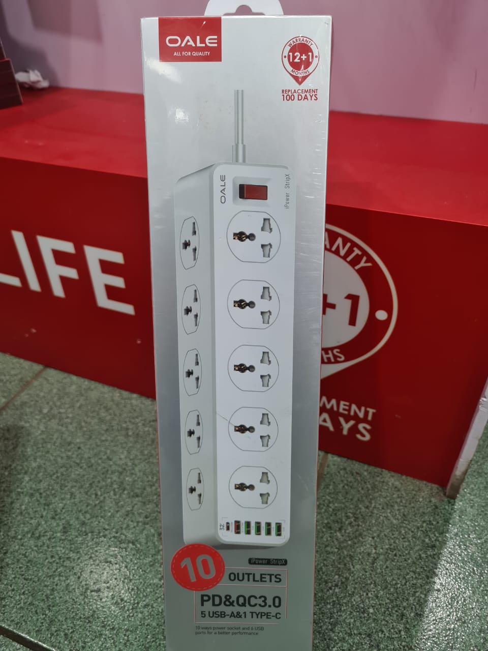 OALE Ipower StripX Extension with 10 Outlets and 6 USB Ports