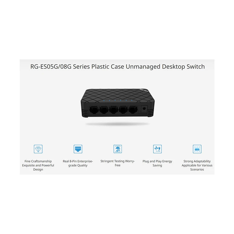 Ruijie RG-ES05 5-Port 10/100Mbps Unmanaged Desktop Switch