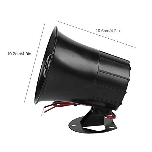 15W Wired Alarm Siren Horn DC 6–12V Security Alarm Siren