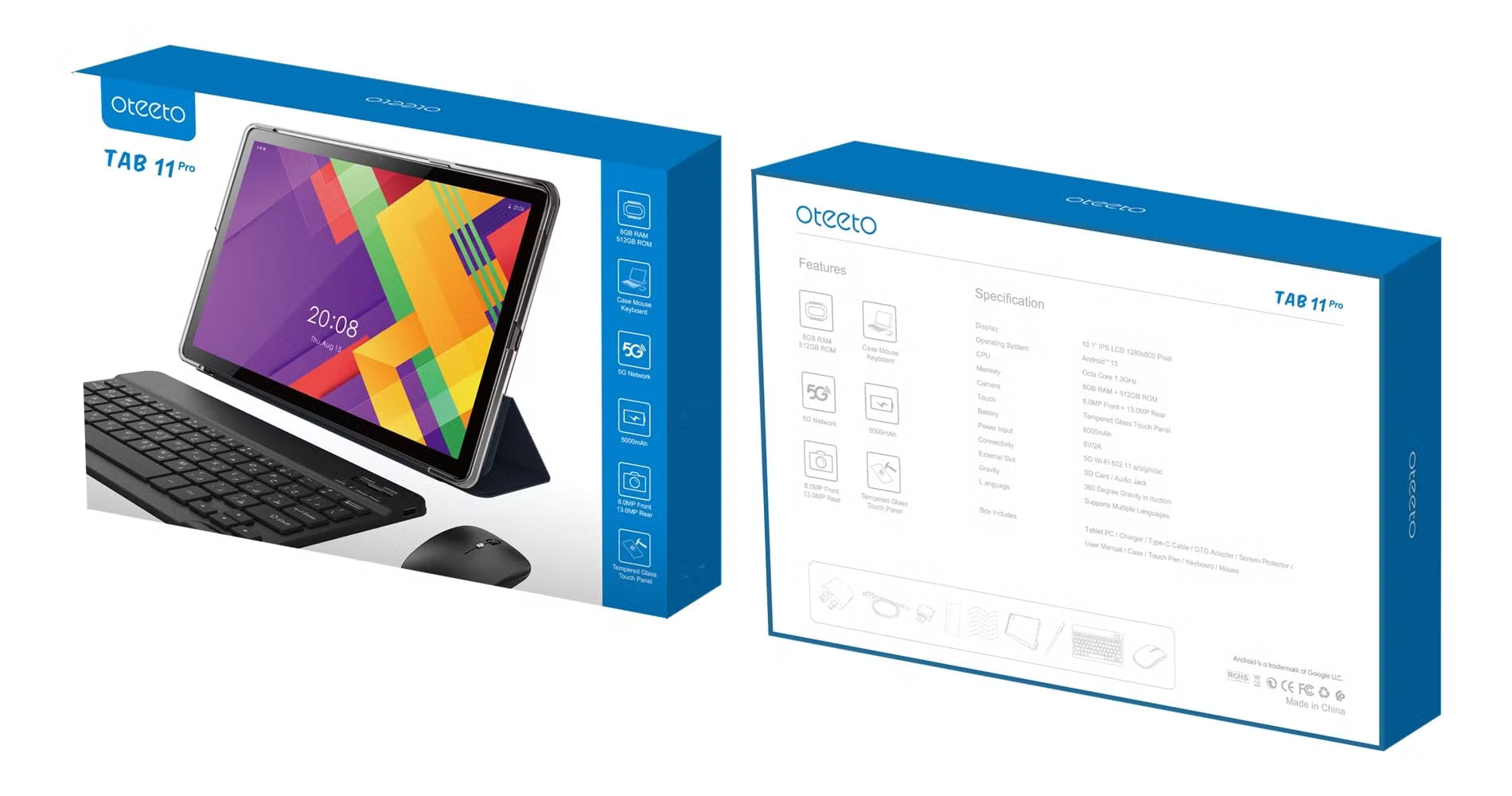Oteeto TAB 11 Pro Tablet with Keyboard