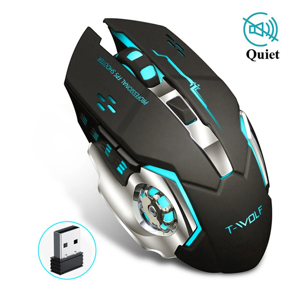 Rechargeable T-Wolf Mini Q13 Wireless Silent Backlit Bluetooth Gaming Mouse: